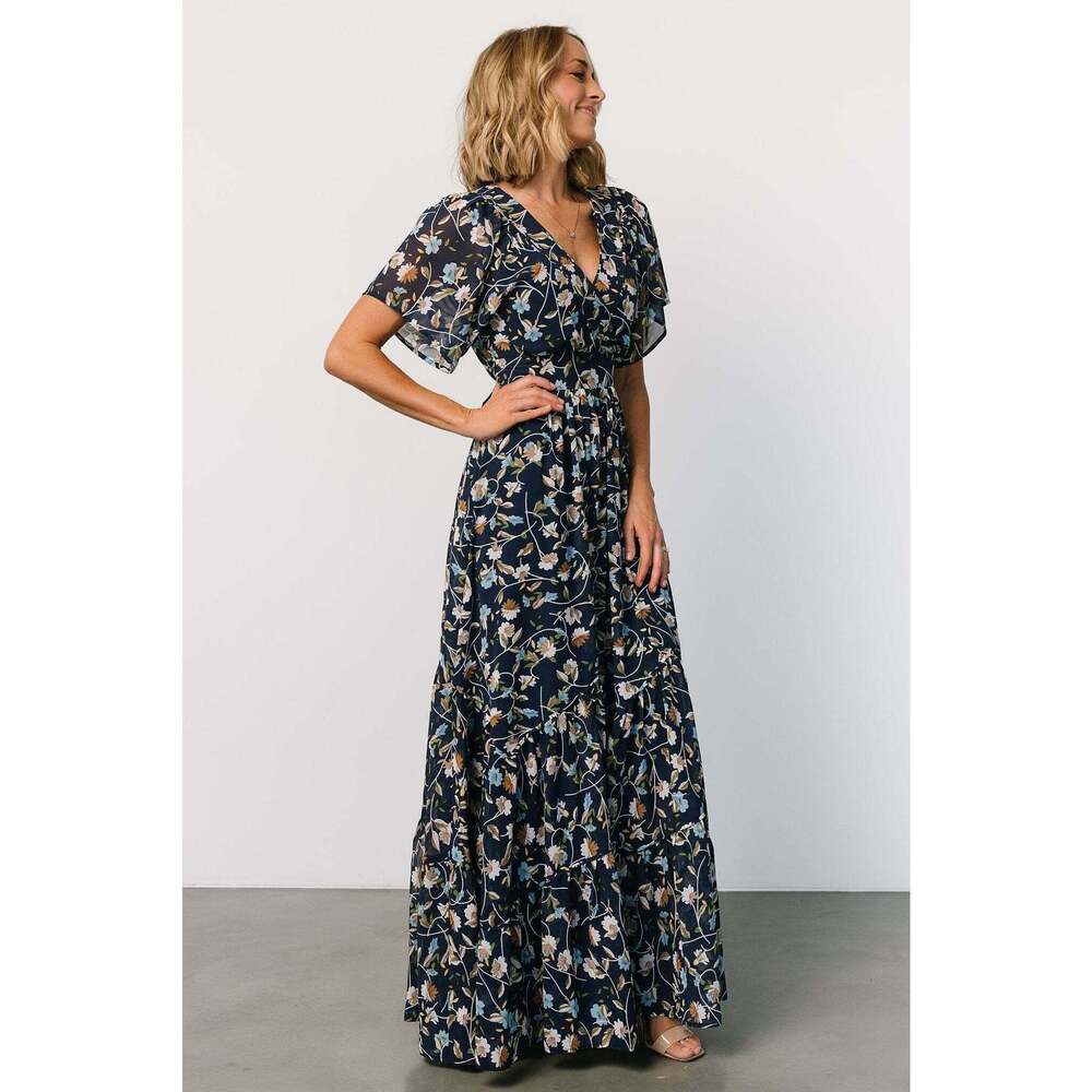 Baltic Born Katherine Maxi Dress | Dark Blue Floral - Picture 3 of 5